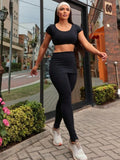 Conjunto Fitness Feminino Top e Calça Legging Para Academia e Treino