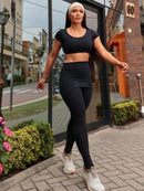 Conjunto Fitness Feminino Top e Calça Legging Para Academia e Treino