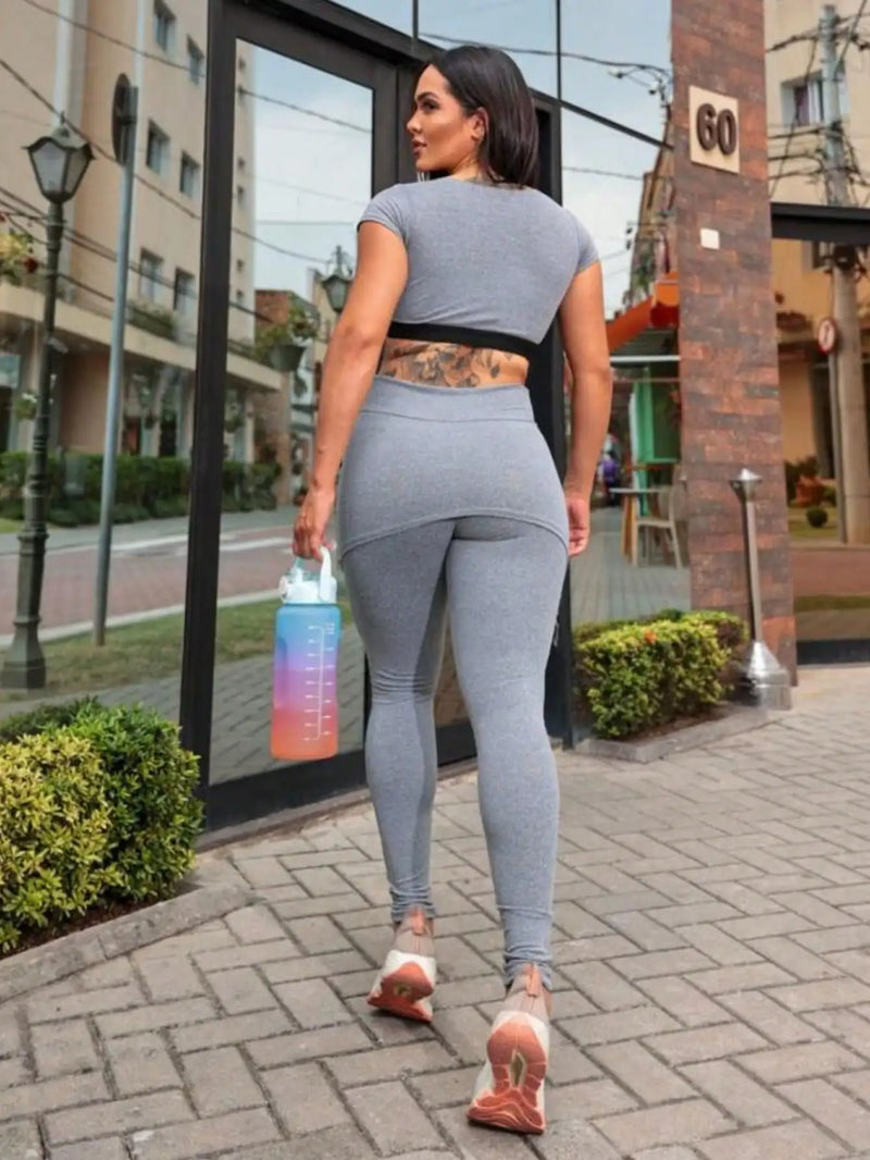 Conjunto Fitness Feminino Top e Calça Legging Para Academia e Treino