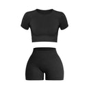 FlexFit Seamless – Conjunto Fitness Feminino 2 Peças em Tricô Canelado Sem Costura