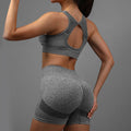 VQFit Seamless – Conjunto Feminino 2 Peças com Top Cavado e Shorts de Cintura Alta