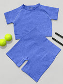 FlexFit Seamless – Conjunto Fitness Feminino 2 Peças em Tricô Canelado Sem Costura