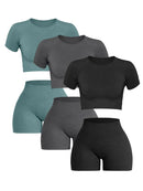 FlexFit Seamless – Conjunto Fitness Feminino 2 Peças em Tricô Canelado Sem Costura